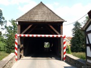 Südliche Einfahrt der Holzbrücke in Wünschendorf
